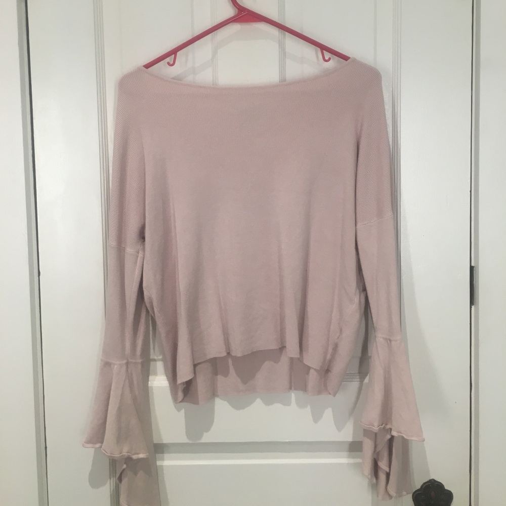 Express blush light pink sweater long flowy sleeve
